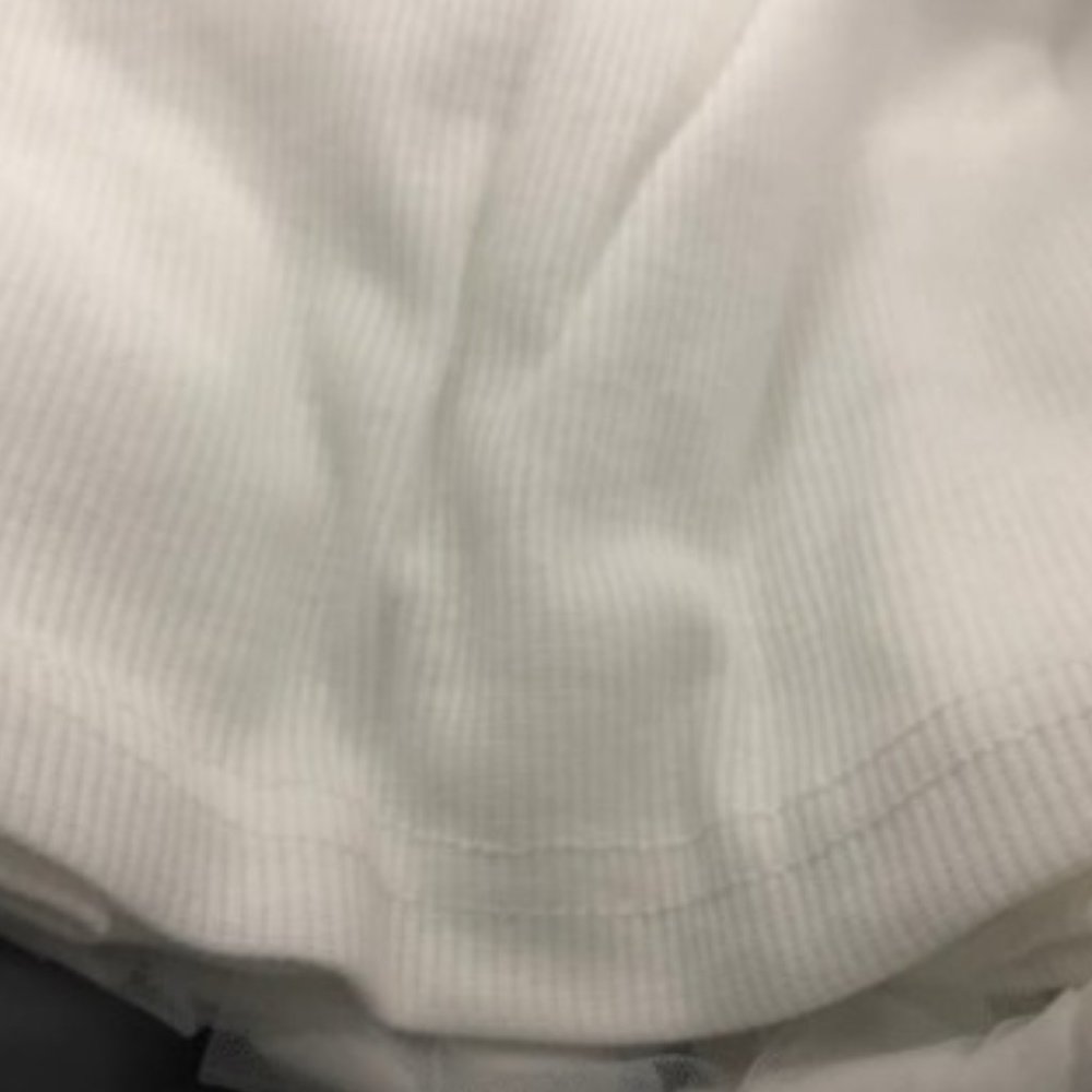 Polka Dot Sheer Sleeve Fitted Top white - Picture 9 of 9